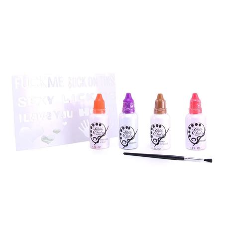 Couples Foreplay Fun Edible Body Paints Set of 4 w/ Brush。